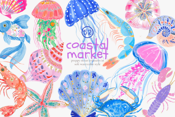 Download Coastal Market Clipart Set - Art Collection