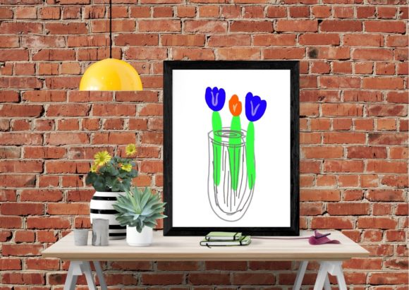 Download Colorful Tulips Flower Vase Art - Art Collection