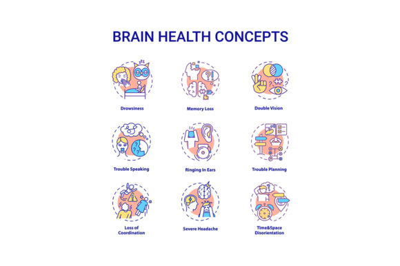 Download Brain Health Concept Icons Set - Concept Collection