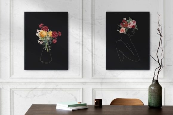 Download One Line Art Woman Set of 2 - Art Collection