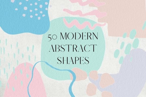 Download 50 Pink and Blue Abstract Shapes Clipart - Art Collection