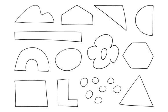 Download Basic Shapes Outline Set Line Art SVG - Art Collection