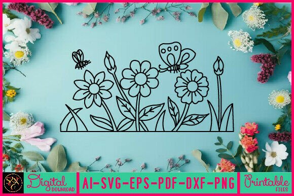 Download Flower Line Art Flower SVG Elements 12 - Element Collection