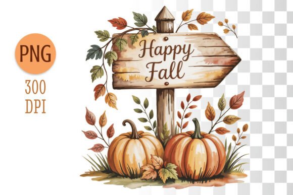 Download Happy Fall Wooden Sign Clipart PNG - Art Collection