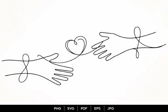 Download Helping Hands Heart Line Art SVG - Art Collection