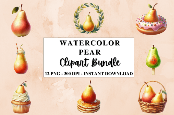 Download Watercolor Pear Clipart Bundle - Art Collection
