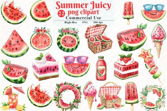 Download Summer Juicy Watermelon Free Clipart - Art Collection