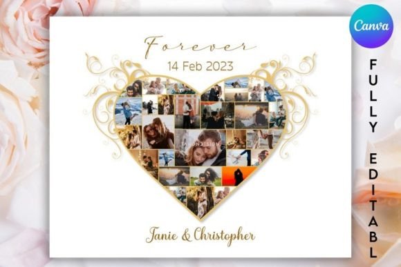 Download Editable Heart Photo Collage #01 - Art Collection