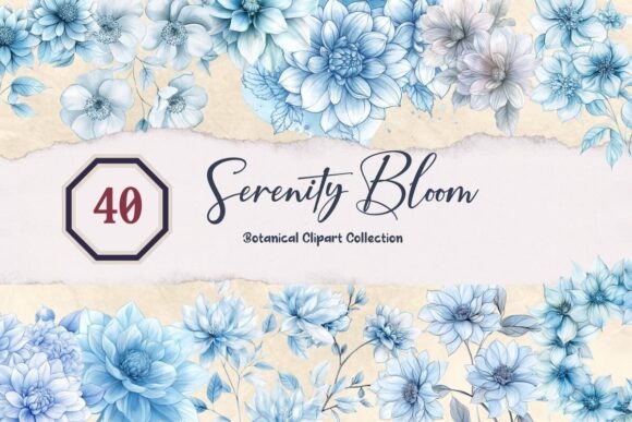 Download Serenity Bloom Botanical Clipart Bundle - Art Collection