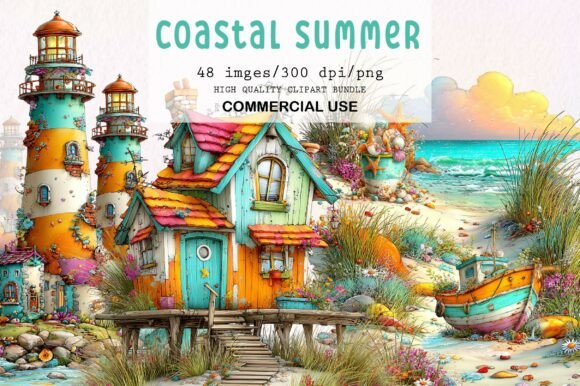 Download Whimsical Coastal Summer PNG Clipart - Art Collection