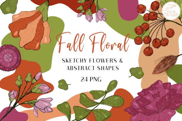 Download Fall Flowers, Abstract Shapes Clipart - Art Collection