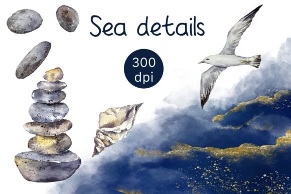 Download Sea Watercolor Clipart Stones Seagull - Art Collection