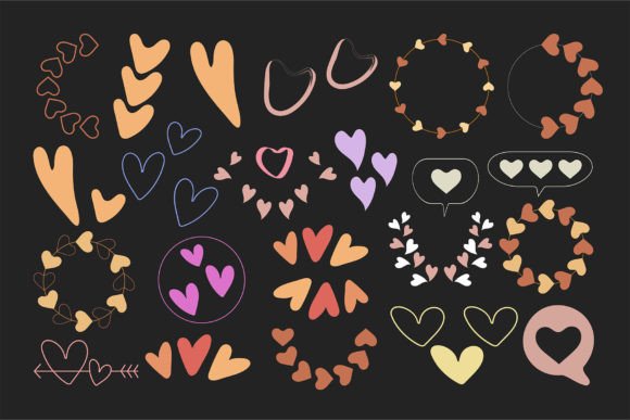 Download Hand-drawn of Love or Hart Signs Isolate - Art Collection