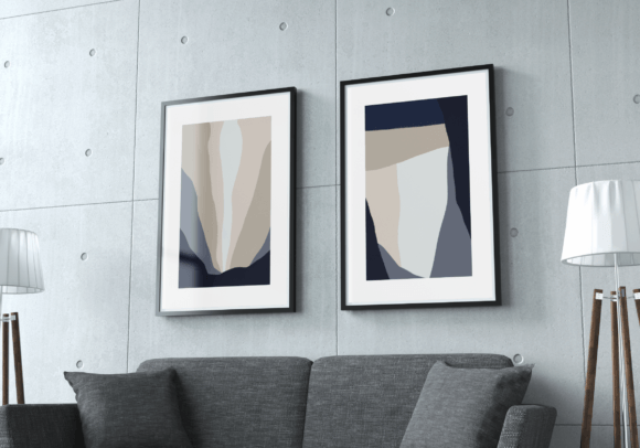 Download Set of 2 Scandinavian Abstract Wall Art - Art Collection