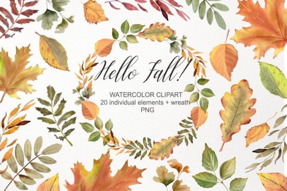 Download Fall Leaves Clipart. Watercolor Autumn - Art Collection