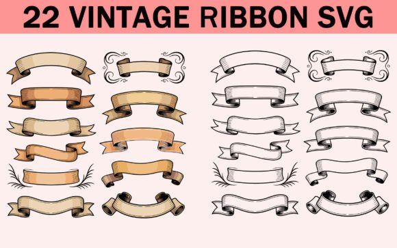 Download Vintage Banner Ribbon Clipart SVG Bundle - Art Collection