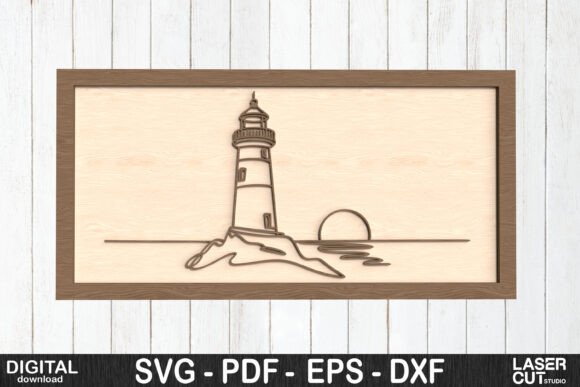 Download Lighthouse Sunset Line Art SVG - Art Collection