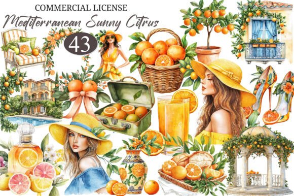 Download Mediterranean Sunny Citrus Clipart - Art Collection
