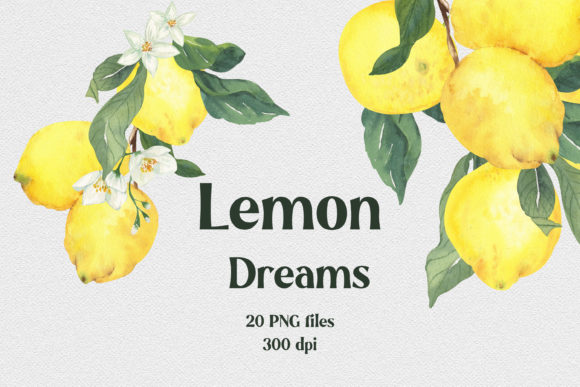 Download Lemon Dreams Watercolor Citrus Clipart - Art Collection