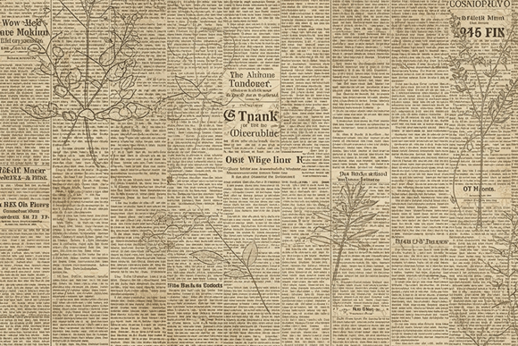 Download Antique Newspaper Botanical Overlay Art - Art Collection