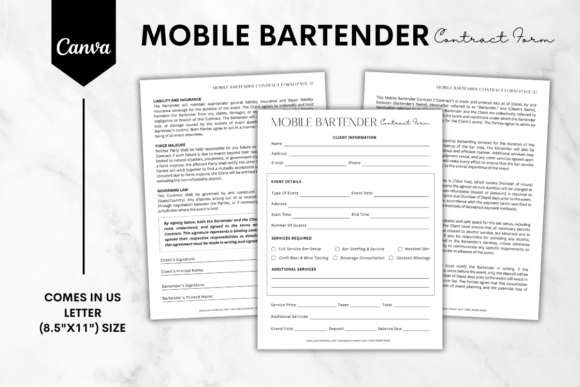 Download Mobile Bartender Contract Form 2 - Art Collection