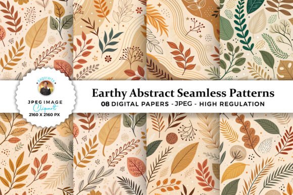Download Earthy Abstract Seamless Patterns - Art Collection
