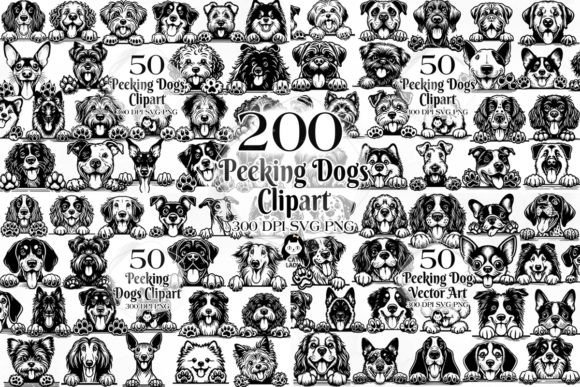 Download 200 Peeking Dogs Vector Art SVG PNG - Art Collection