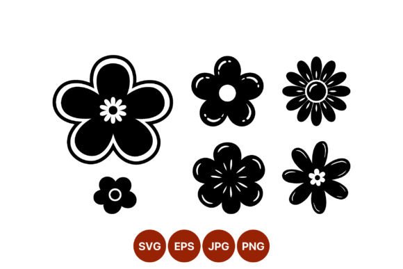 Download Black White Flower Shapes Vector Art - Art Collection