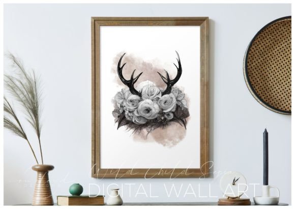 Download Sepia Antlers  / Boho Printable Wall Art - Art Collection