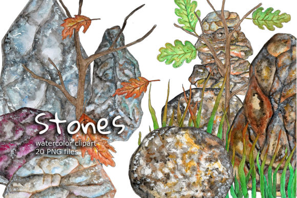 Download Stones Watercolor Clipart - Art Collection