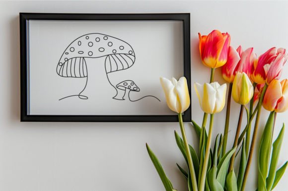 Download Mushroom One Line Art Illustration - Art Collection