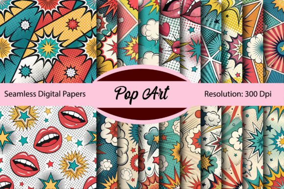 Download Pop Art Seamless Digital Paper - Art Collection