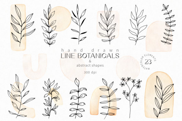 Download Line Botanical Abstract Shape Clipart - Art Collection