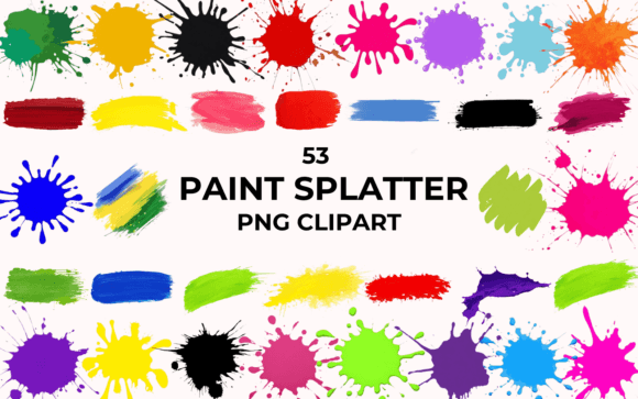 Download 53 Paint Splatter Premium PNG Clipart - Art Collection
