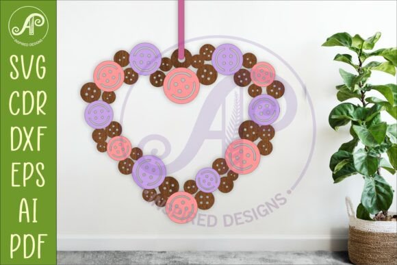Download Layered Button Heart SVG, Laser Cut Sign - Art Collection