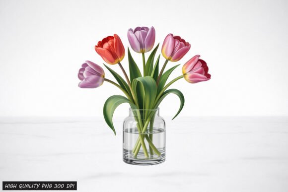 Download Tulip Flower Vase Clipart PNG Design - Art Collection