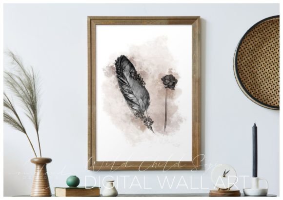 Download Sepia Feather / Boho Printable Wall Art - Art Collection