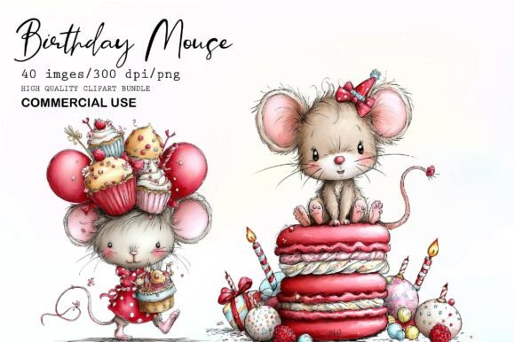 Download Whimsical Birthday Mouse Clipart - Art Collection