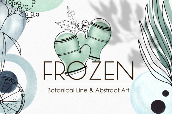 Download Winter Botanical Line Abstract Art Set - Art Collection