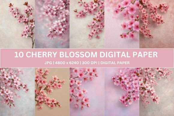 Download Artisanal Plaster Sakura Digital Paper - Art Collection