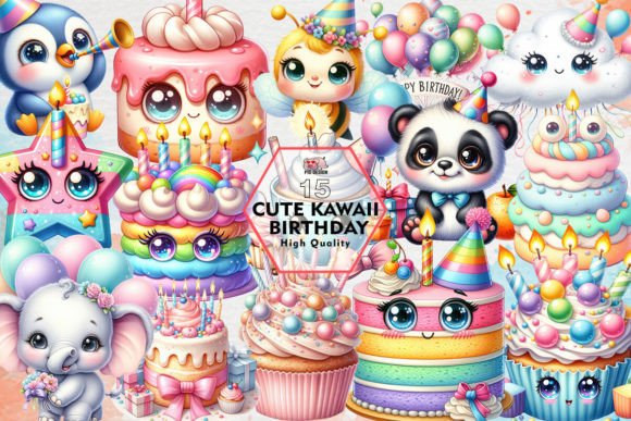 Download Cute Kawaii Birthday Sublimation Clipart - Art Collection