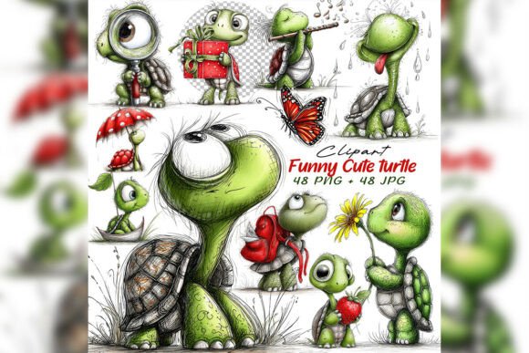 Download Whimsical Turtle Clipart Set - Art Collection