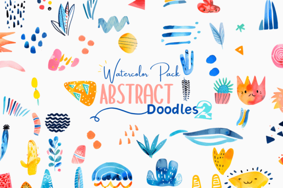 Download Abstract Watercolor Doodles Clipart 2 - Art Collection