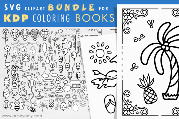 Download Clipart Bundle for KDP Coloring Book - Art Collection
