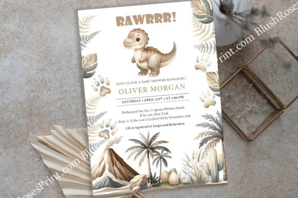 Download Earthy Colors Cute Baby Dinosaur Neutral - Art Collection