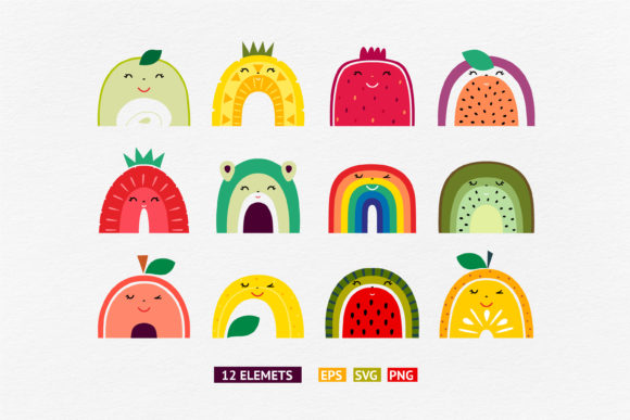 Download Rainbow Fruits Clipart. Rainbow Svg - Art Collection