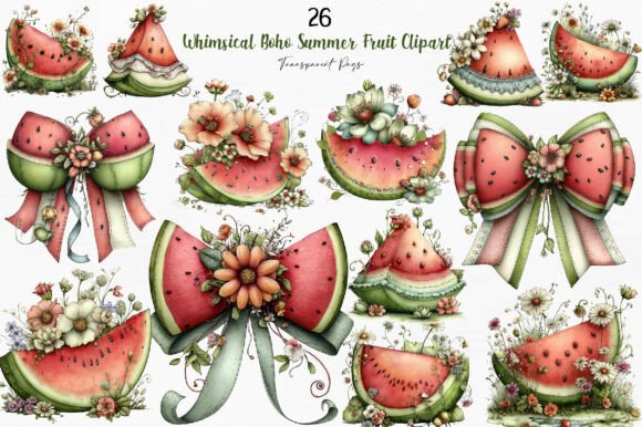Download Whimsical Boho Summer Fruit Clipart - Art Collection