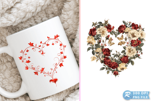 Download Valentine Floral Heart Illustration PNG - Heart illustration Collection