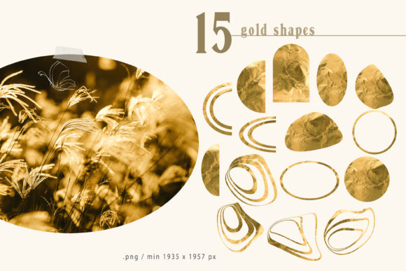 Download Gold Foil Abstract Shapes Clipart - Art Collection
