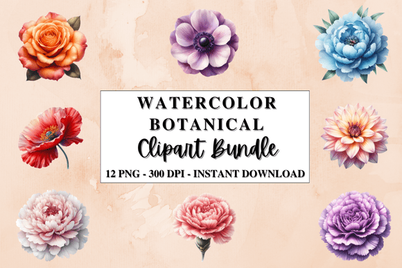 Download Watercolor Botanical Clipart Bundle - Art Collection